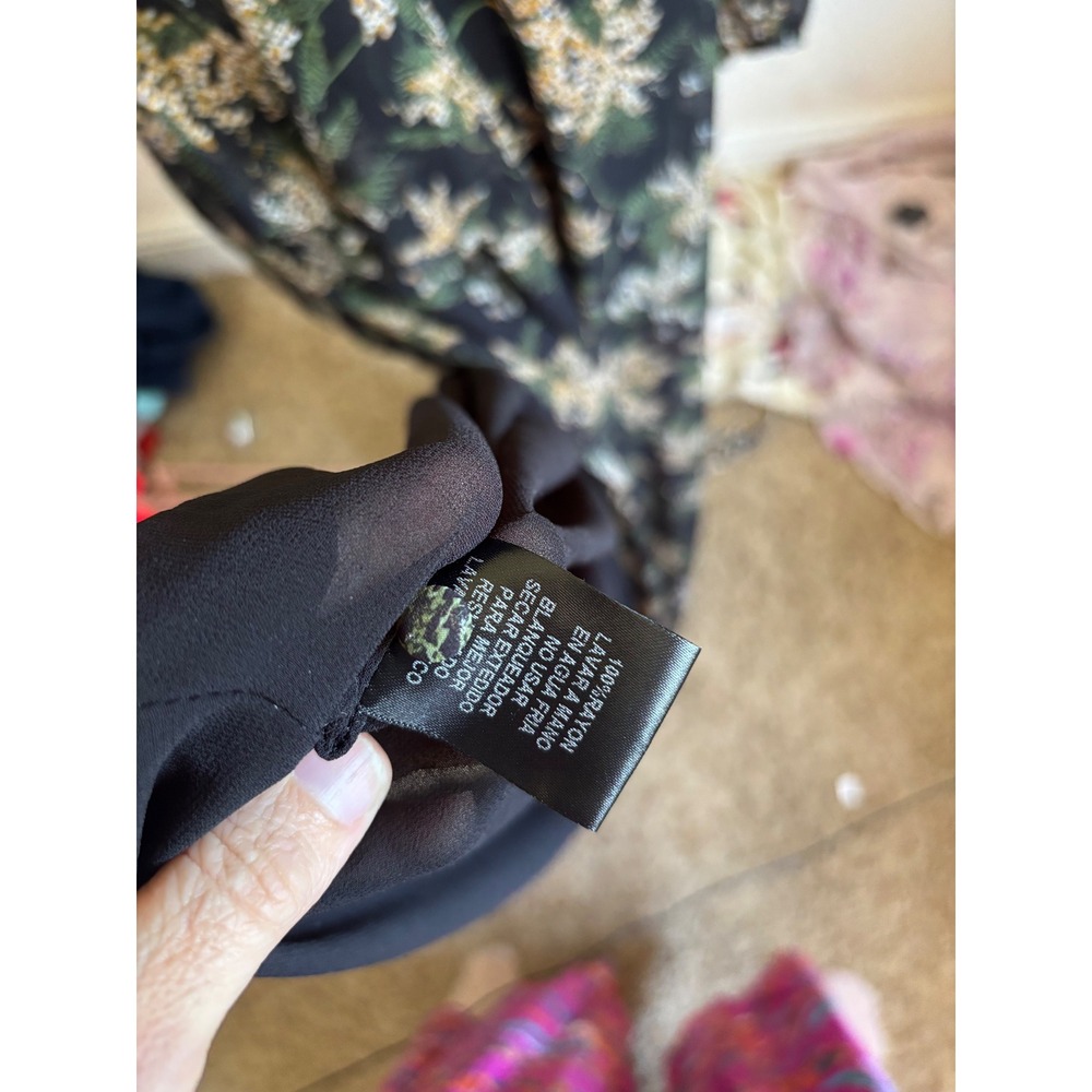 Dress Forum Black Floral Maxi Dress with Gold Palm Print - Picture 9 of 9